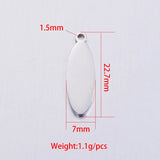 Stainless Steel Oval Loop Charms 20pcs