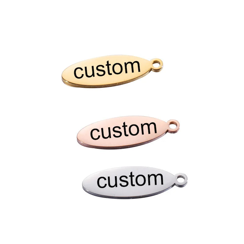 Stainless Steel Oval Loop Charms 20pcs