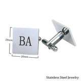 Personalized Stainless Steel Glossy Letters Cufflinks for Men