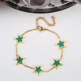 Stainless Steel Pentagram Adjustable Bracelet for Women Girls