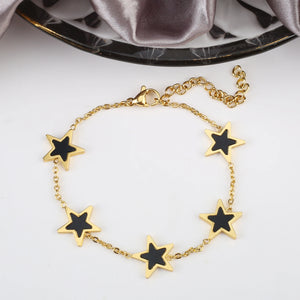 Stainless Steel Pentagram Adjustable Bracelet for Women Girls