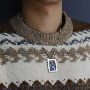 Custom Stainless Steel Photo Necklace Engraved Wedding Picture