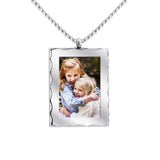 Custom Stainless Steel Photo Necklace Engraved Wedding Picture