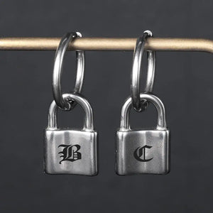 Personalized Stainless Steel Lock Earrings