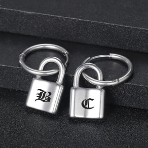 Personalized Stainless Steel Lock Earrings