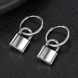 Personalized Stainless Steel Lock Earrings
