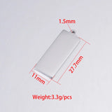 20pcs Rectangle Stainless Steel Stamping Charms Pendant