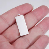 20pcs Rectangle Stainless Steel Stamping Charms Pendant