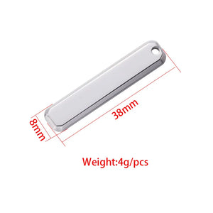Customizable Stainless Steel Bar Charms Key Ring Pendant Set