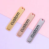 Customizable Stainless Steel Bar Charms Key Ring Pendant Set