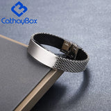 Custom Engraved Silicone Bracelet Stainless Steel Wristband