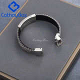 Custom Engraved Silicone Bracelet Stainless Steel Wristband
