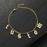 Custom Stainless Steel Letter Bracelet for Women