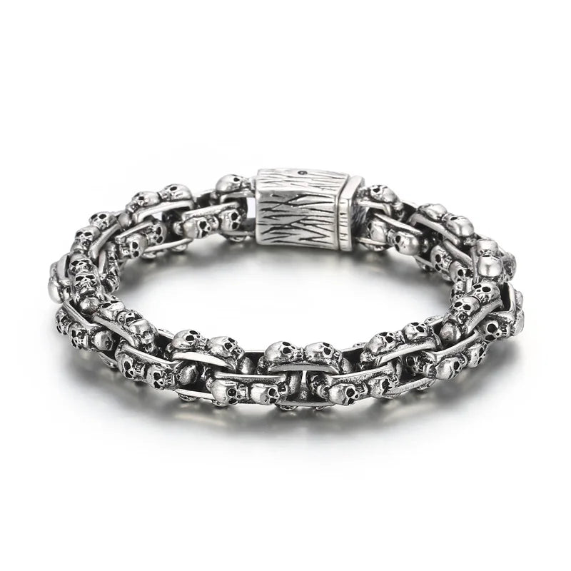 Personalized Stainless Steel Skull Ghost Head Bracelet for Men