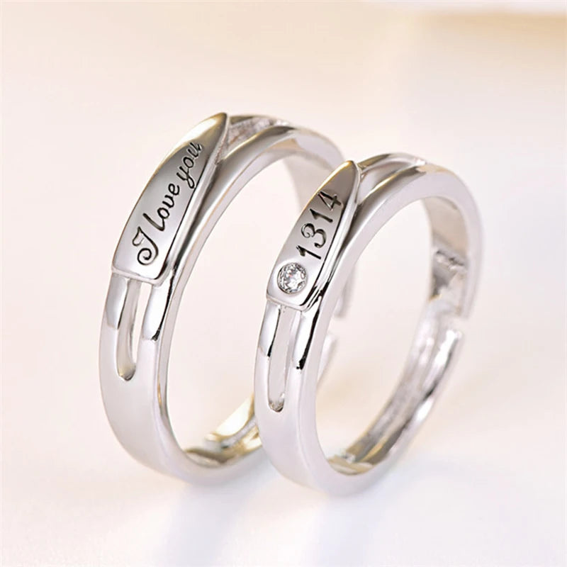 Personalized Stainless Steel Couple Ring Set