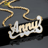 Personalized Stainless Steel Name Necklace Double Plated Nameplate Chains