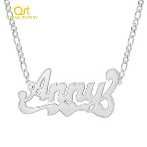 Personalized Stainless Steel Name Necklace Double Plated Nameplate Chains