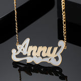 Personalized Stainless Steel Name Necklace Double Plated Nameplate Chains