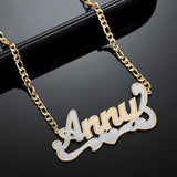 Personalized Stainless Steel Name Necklace Double Plated Nameplate Chains