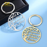 Personalized Family Tree Keychain Name Stainless Steel Nameplate Keychain