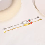Personalized Strawberry Bracelet for Kids, Stainless Steel Birthday Gift