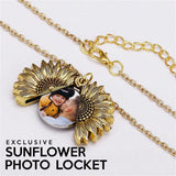 Custom Sunflower Photo Locket Necklace with Open Pendant