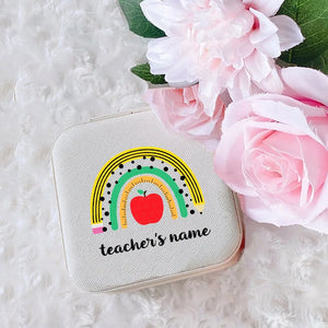 Personalized Teacher Jewelry Box Rainbow Teacher's Jewellery Organizer