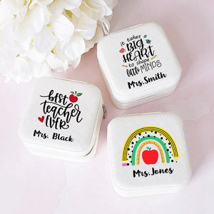 Personalized Teacher Jewelry Box Rainbow Teacher's Jewellery Organizer