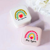 Personalized Teacher Jewelry Box Rainbow Teacher's Jewellery Organizer