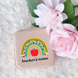Personalized Teacher Jewelry Box Rainbow Teacher's Jewellery Organizer