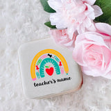 Personalized Teacher Jewelry Box Rainbow Teacher's Jewellery Organizer