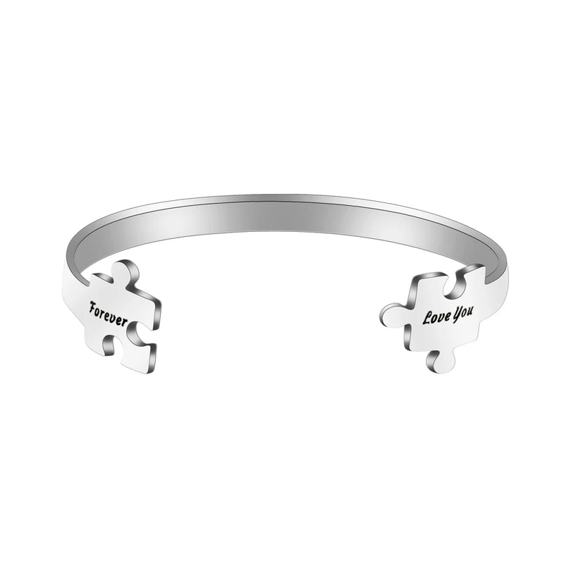 Custom Puzzle Cuff Bangle Stainless Steel Bracelet