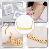 Personalized Textured Name Necklace With Angel Wings Stainless Steel Chain