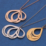 Personalized Water Drop Pendant Necklace for Mother Gift