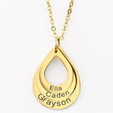 Personalized Water Drop Pendant Necklace for Mother Gift