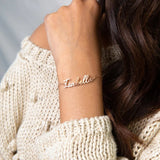 Personalized Three Names Charm Bracelets Stainless Steel Nameplate