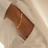 Personalized Three Names Charm Bracelets Stainless Steel Nameplate