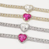 Personalized Tidal Current Necklace Heart Rhinestone Necklace