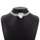 Personalized Tidal Current Necklace Heart Rhinestone Necklace