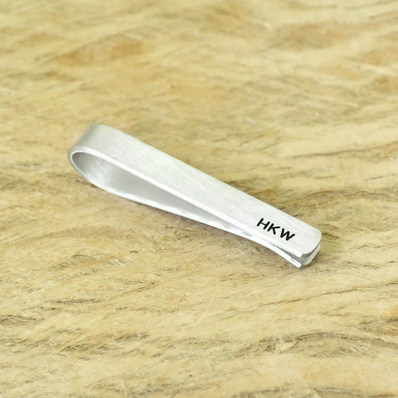 Personalized Hand Stamped Monogram Tie Clip