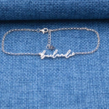 Personalized Tiny Name Bracelet, Stainless Script Name Bracelet