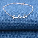 Personalized Tiny Name Bracelet, Stainless Script Name Bracelet