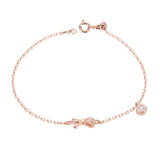 Personalized Tiny Bowknot Bracelet 925 Sterling Silver Dainty Link Chain for Her