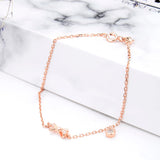Personalized Tiny Bowknot Bracelet 925 Sterling Silver Dainty Link Chain for Her
