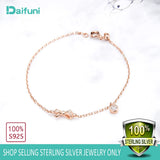 Personalized Tiny Bowknot Bracelet 925 Sterling Silver Dainty Link Chain for Her