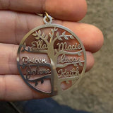 Personalized Family Tree Name Keychain