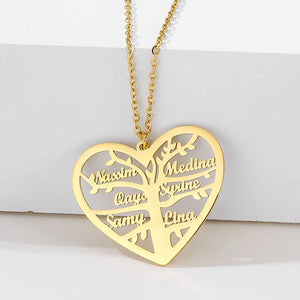 Personalized Tree Of Life Name Necklace for Women Stainless Steel Round Pendant