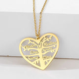 Personalized Tree Of Life Name Necklace for Women Stainless Steel Round Pendant