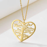 Personalized Tree Of Life Name Necklace for Women Stainless Steel Round Pendant