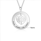 Personalized Tree of Life Sterling Silver Necklace Family Jewelry